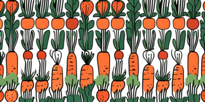 A vibrant garden scene with napoli carrots thriving alongside their companion plants such as tomatoes