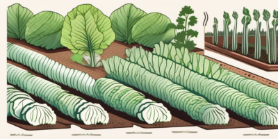 A napa cabbage garden layout showing different planting patterns and spacing between each plant