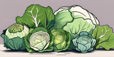 Several different types of cabbages