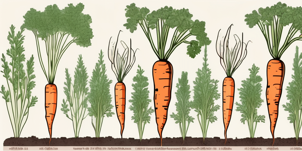 Carrots growing in two distinct zones