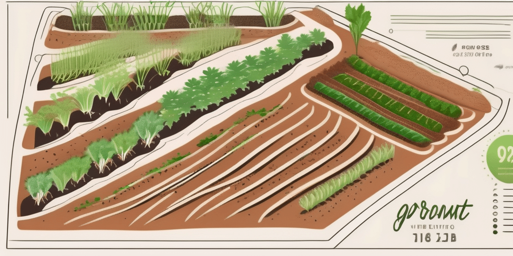 A garden plot with different stages of carrot growth