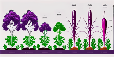 Cosmic purple carrots growing in a garden