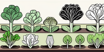 Napa cabbage plants in different growth stages