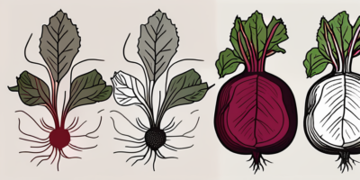Two different types of beets - avalanche beets and detroit dark red beets - side by side for comparison