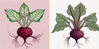 Two distinct beet plants side by side