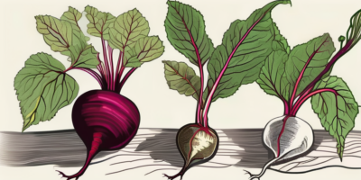 Two distinct beet plants side by side