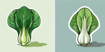 A side by side comparison of baby bok choy and taiwanese bok choy