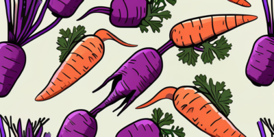 Cosmic purple carrots and napoli carrots side by side in a garden setting