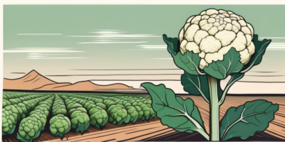 A cauliflower plant in a texas landscape