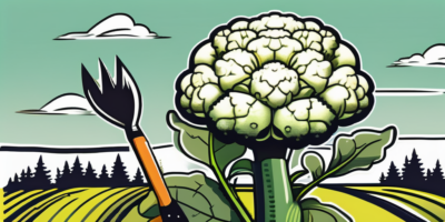 A vibrant graffiti cauliflower thriving in a michigan landscape