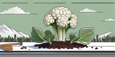 A snow crown cauliflower plant thriving in a sunny florida garden