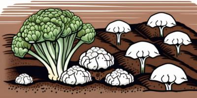 Snow crown cauliflower seeds being planted in rich soil