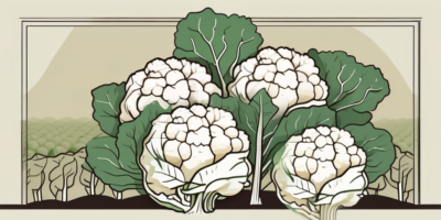 A self-blanching cauliflower plant in a texan landscape