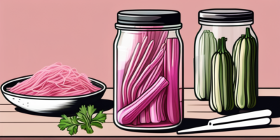 Chinese pink celery in a glass jar