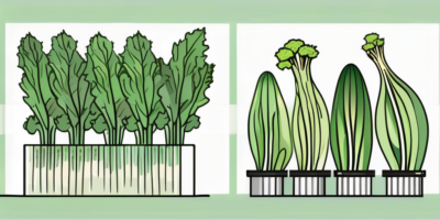 Celery plants in different stages of growth