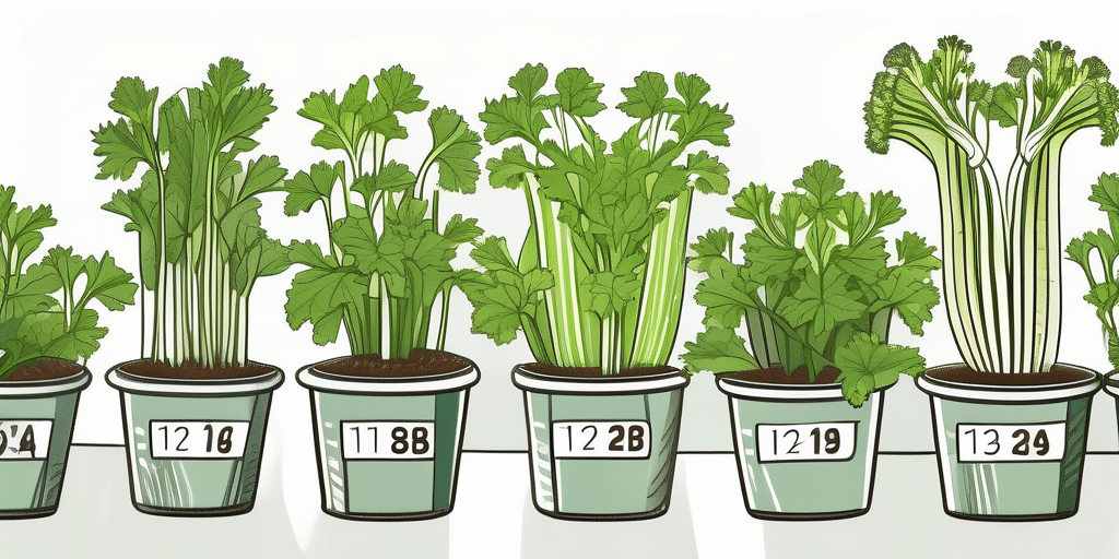 Celery plants thriving in a garden
