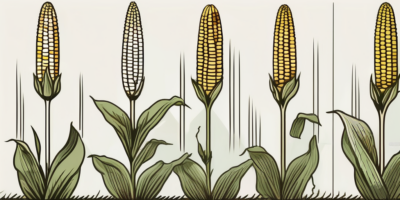 A corn field in illinois with different stages of corn growth