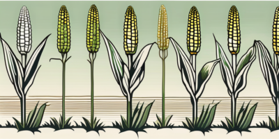 A corn field in indiana with different stages of corn growth