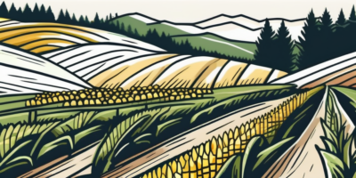 Lush cornfields in oregon with different stages of corn growth