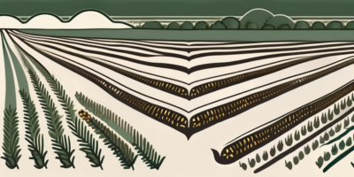 A garden layout showing the pattern and spacing of planted trinity corn seeds in fertile soil