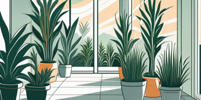 A vibrant indoor garden scene featuring large