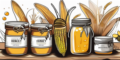 Freshly harvested honey select corn in a rustic wooden crate