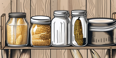 Freshly harvested serendipity corn in a rustic wooden crate