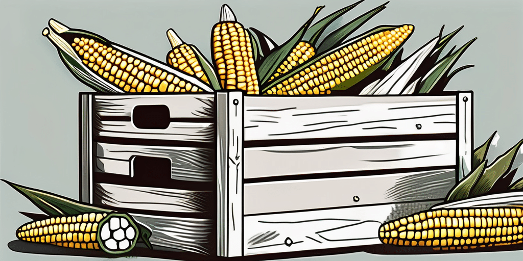 Fresh silver king corn in a wooden crate