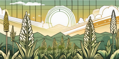 A lush colorado landscape with honey select corn plants at different growth stages and a calendar in the sky indicating planting season