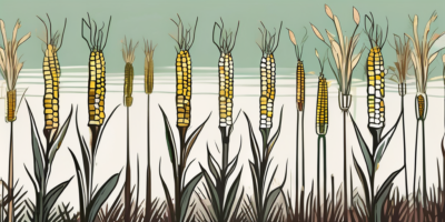 A scenic view of a maine cornfield with honey select corn stalks at different stages of growth