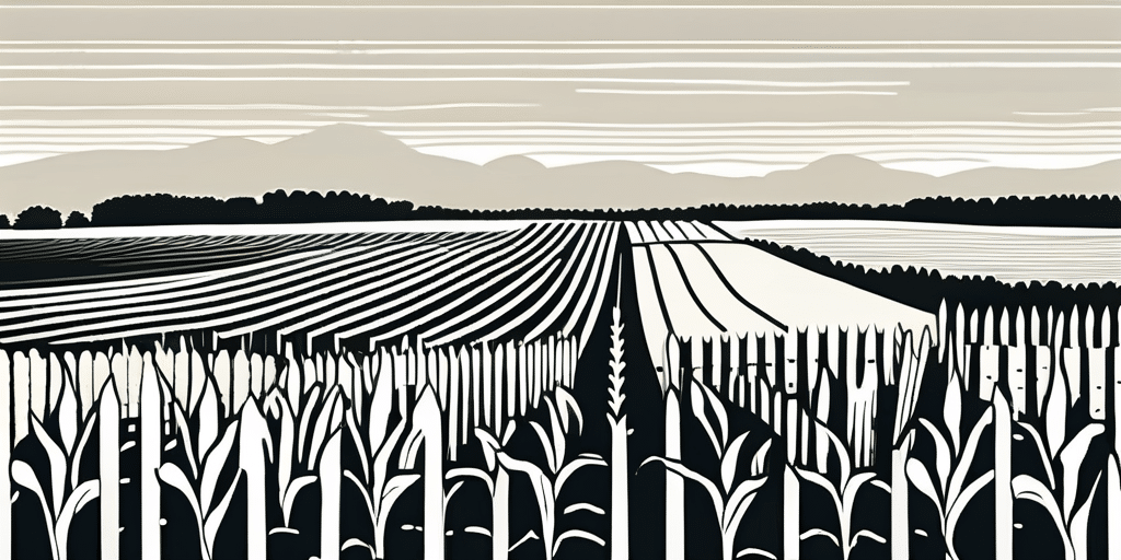 A serene new hampshire landscape with rows of thriving montauk corn plants
