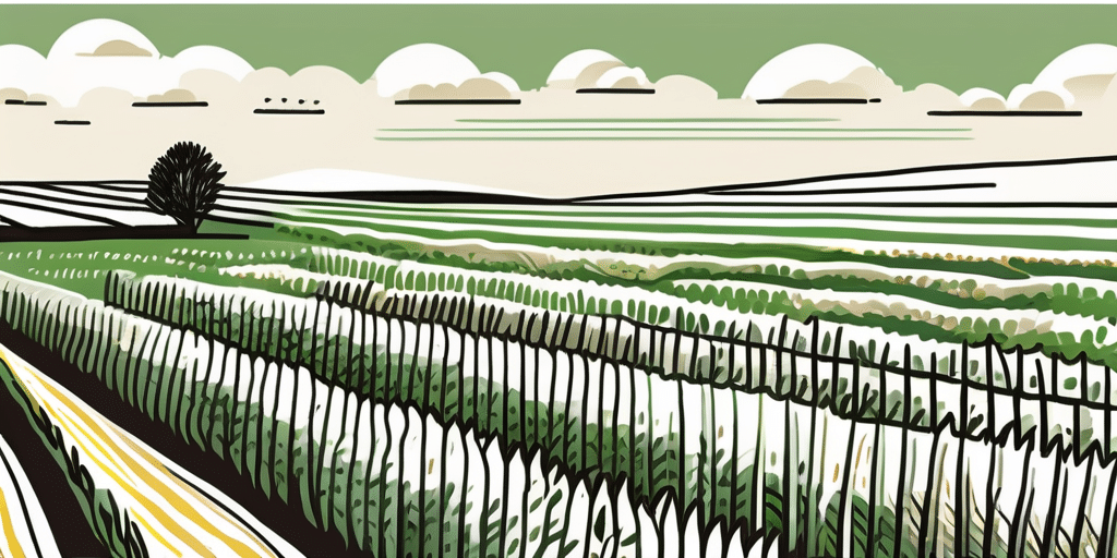 A scenic north dakota farmland with rows of lush montauk corn plants
