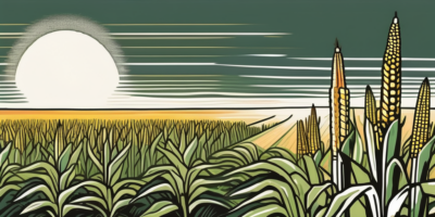 A scenic south dakota landscape with rows of corn plants in different stages of growth