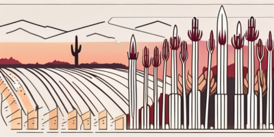 Ruby queen corn stalks thriving in an arizona landscape