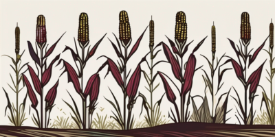 Ruby queen corn stalks thriving in a north dakota landscape