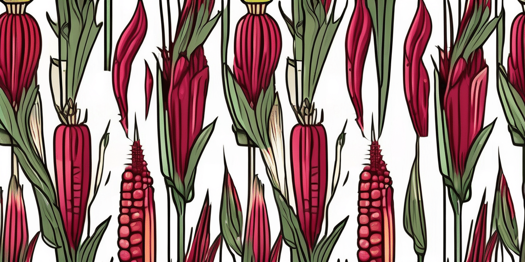 Ruby queen corn stalks thriving in an ohio farmland