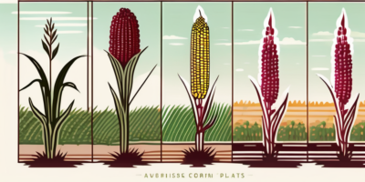 Ruby queen corn plants in various stages of growth