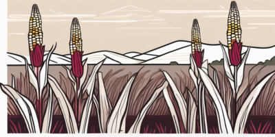 Ruby queen corn stalks thriving in a wyoming landscape