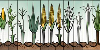 Trinity corn plants in various stages of growth in the fertile soil of south carolina