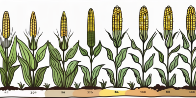 Corn plants at various stages of growth in two distinct areas