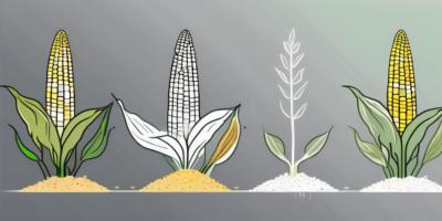 Silver king corn plants in different stages of growth