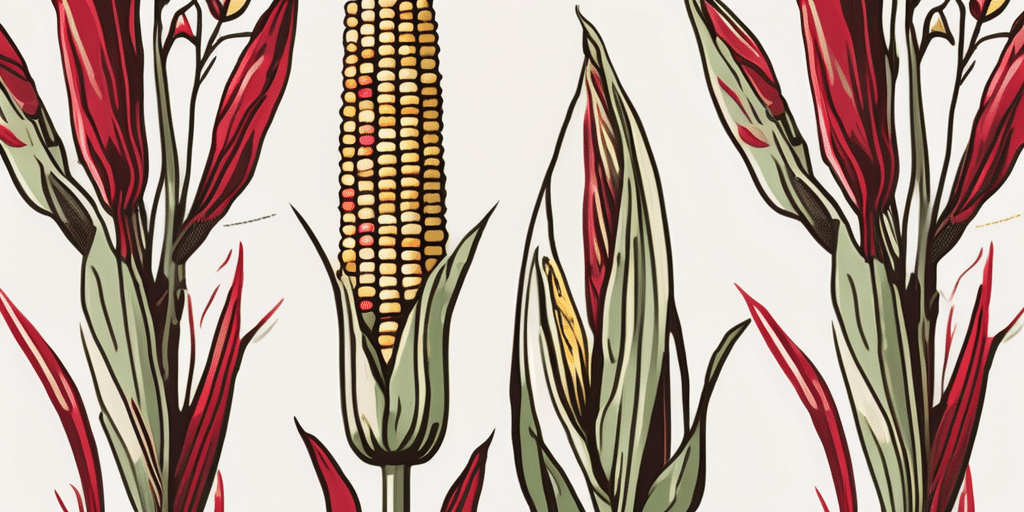 Two corn stalks side by side