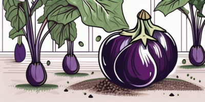 Diamond eggplants in a garden setting