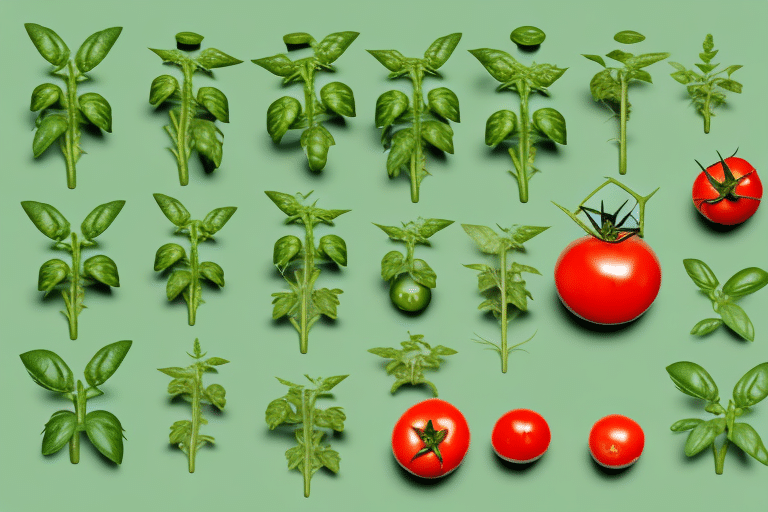 A variety of tomato plants in different stages of growth