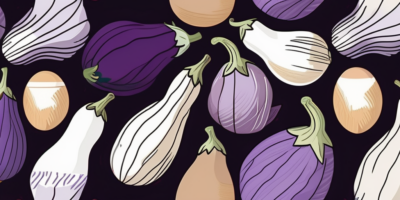 Several different varieties of eggplants in various colors and shapes