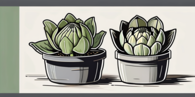 Artichokes at different stages of growth