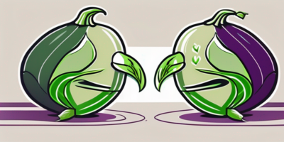A diamond eggplant and a green knight eggplant in a face-off