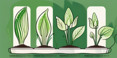 Green curled endive plants at different stages of growth