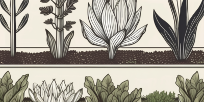 A garden plot with endive plants at different stages of growth