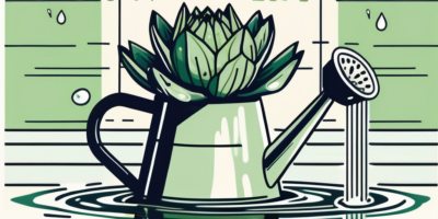 An imperial star artichoke plant being watered by a watering can